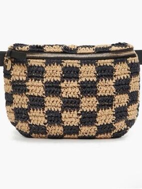 Clare v. raffia checkerboard belt bag 
NWT - in original packaging